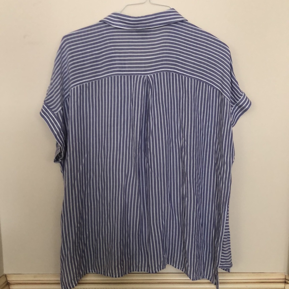 a.n.a.Blue/White Stripe Button Down Top- XXL - Picture 3 of 3